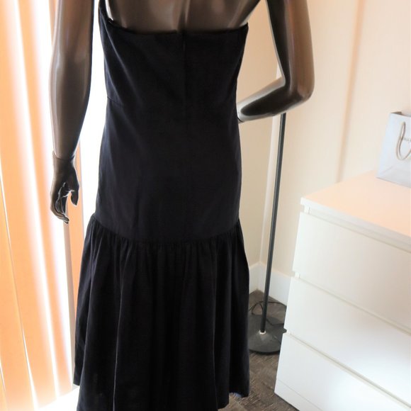 Veronica Beard Fiore Navy Blue Strapless Linen Dress Size 6 New with Tag $495 - Picture 8 of 11